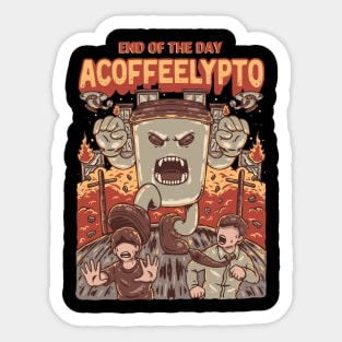 Coffee Monster Apocalypse: Destructive Paper Cup Rampage Sticker